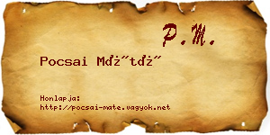 Pocsai Máté névjegykártya